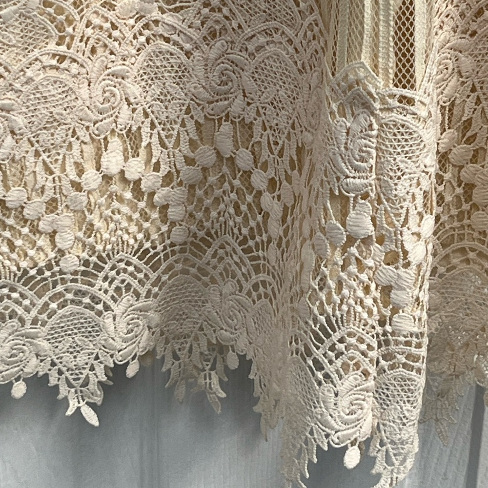 Free People Honey Mini Lined Dress ECRU Cream Lace NWT Fairy Whimsical 0 - Picture 12 of 16